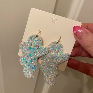 Glitter ghost earrings